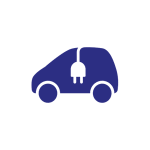 Logo d'une voiture électrique illustrant les bornes de recharge